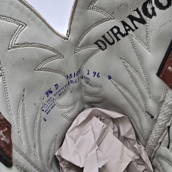 Durango Cowboy Boots Mens 9.5 D Brown Red Leather Western USA Vintage - Picture 8 of 11